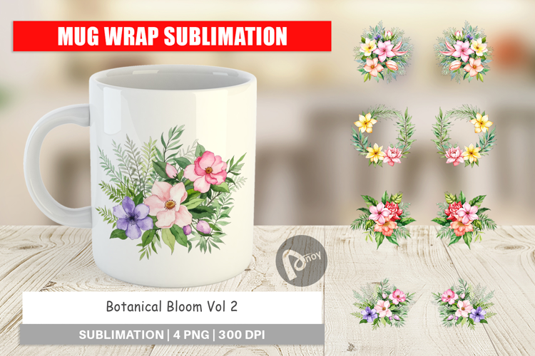 Mug Wrap Botanical Bloom