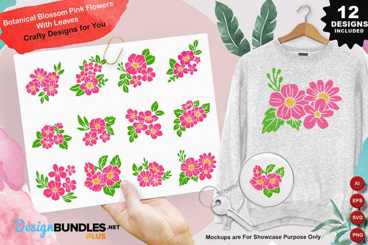 Pink Flowers Clipart Image 12
