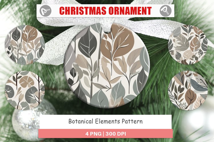 Christmas Ornaments Botanical Elements Pattern