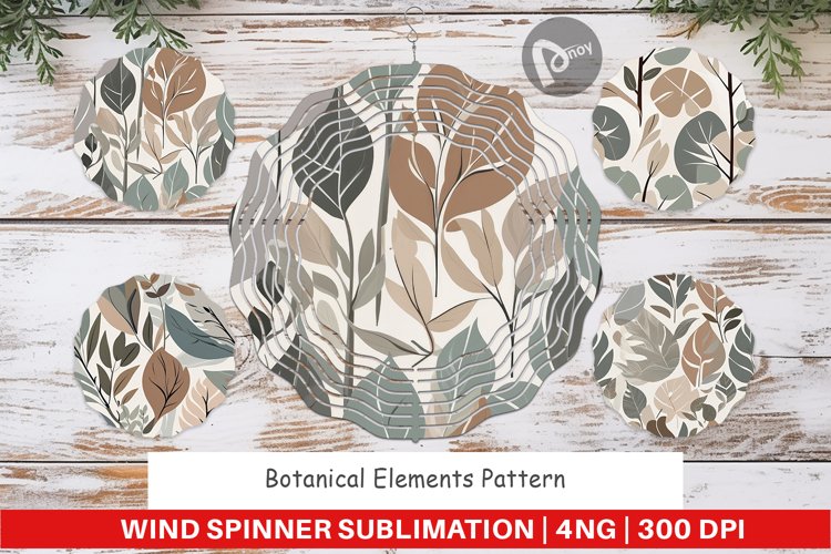 Wind Spinner Botanical Elements Pattern