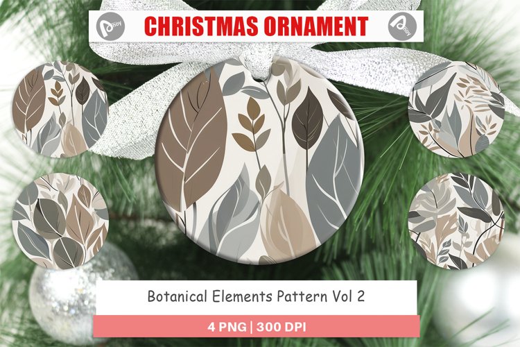 Christmas Ornaments Botanical Elements Pattern