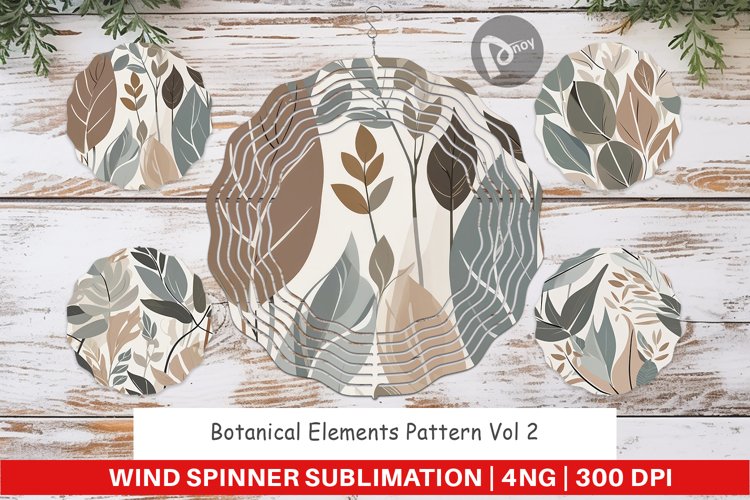 Wind Spinner Botanical Elements Pattern