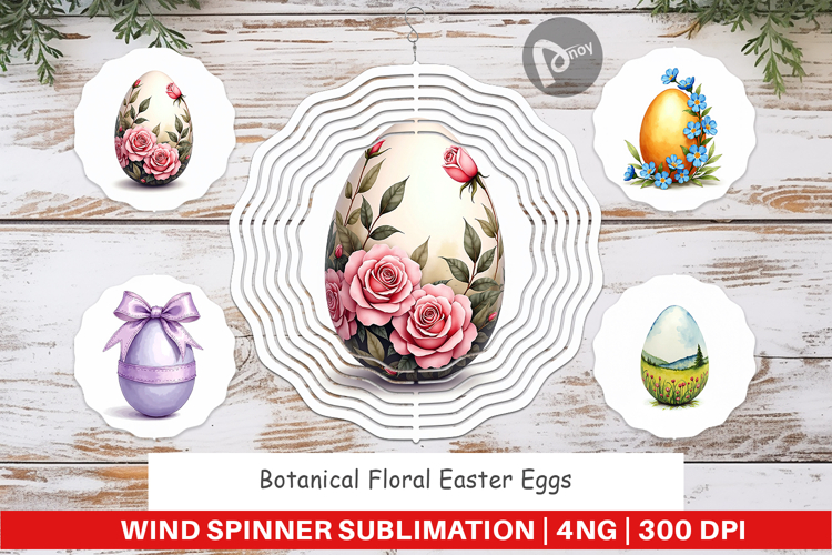 Floral Easter Eggs Wind Spinner