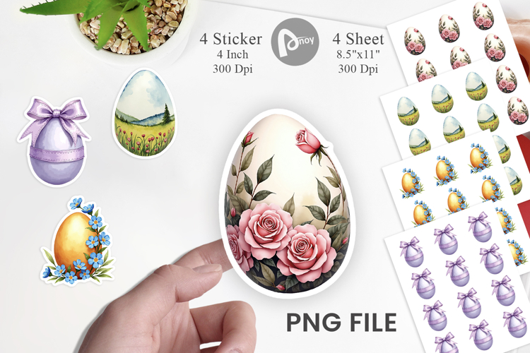 Floral Easter Eggs Sticker