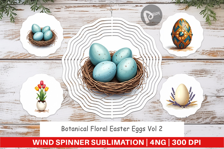 Floral Easter Eggs Wind Spinner