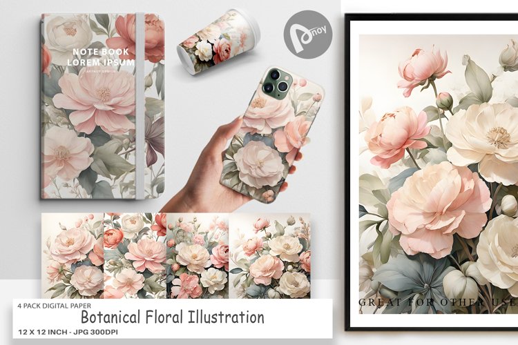 Digital Paper Botanical Floral example image 1