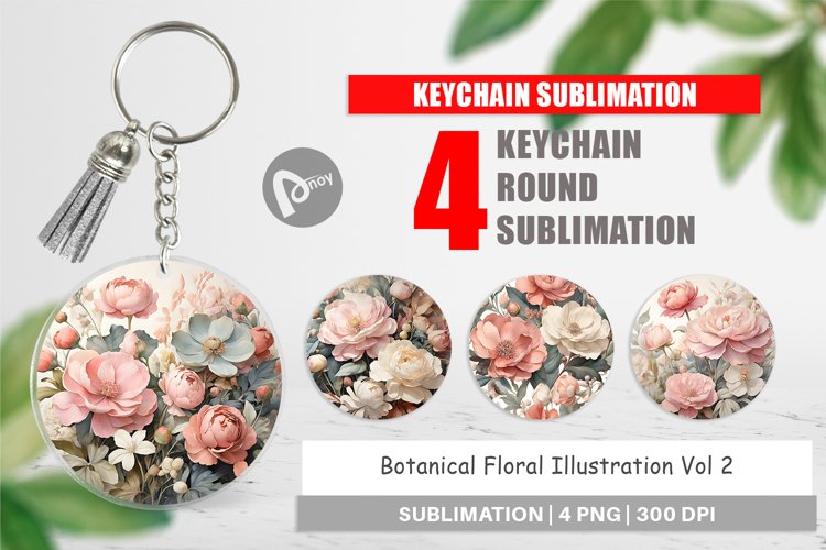 Keychain Botanical Floral