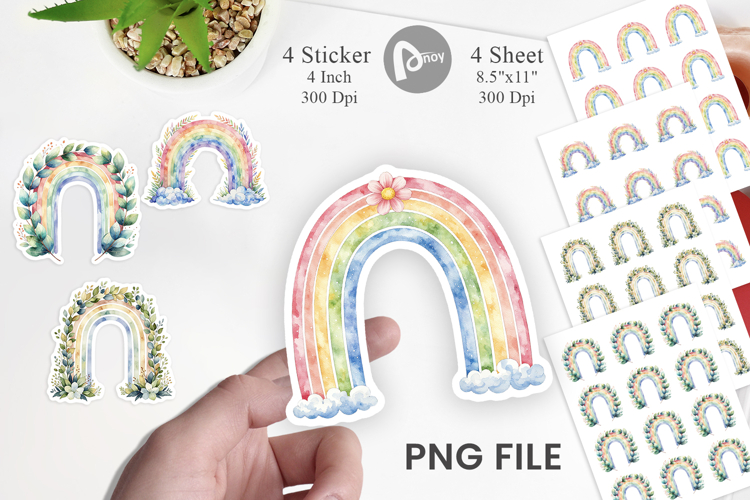 Botanical Boho Rainbow Sticker