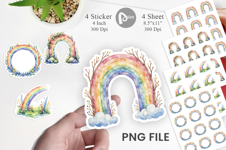 Botanical Boho Rainbow Sticker