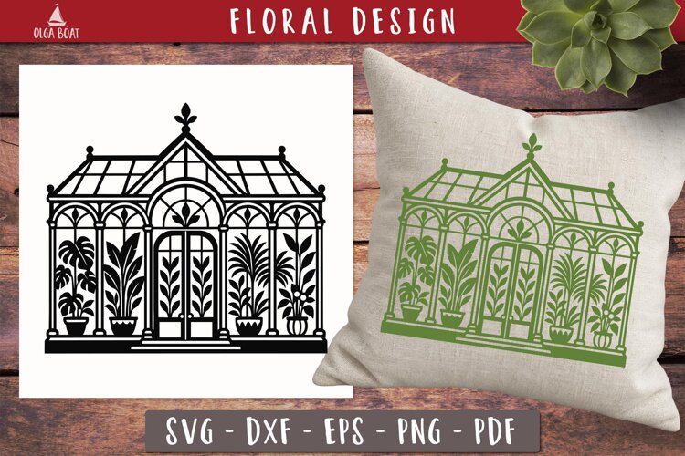 Botanical Greenhouse Silhouette SVG
