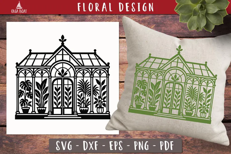 Botanical Greenhouse Silhouette SVG