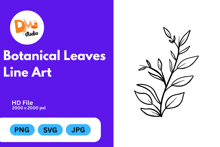Outline Leaf Clipart Image 20