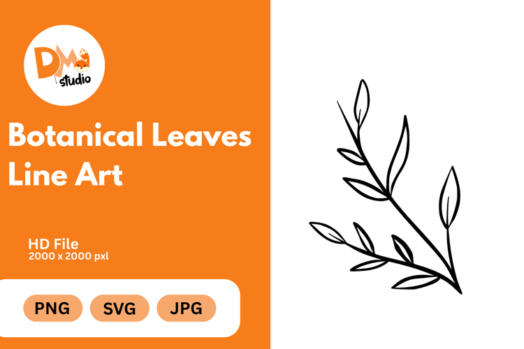 Outline Leaf Clipart Image 8
