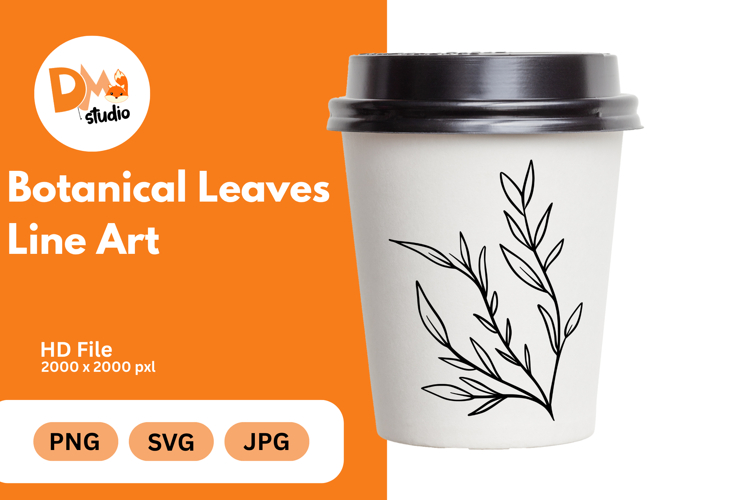 Outline Leaf Clipart Image 6