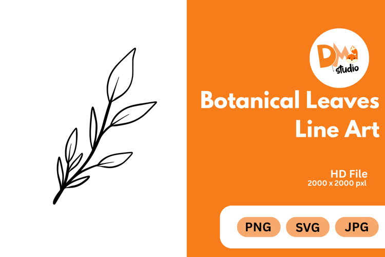 Outline Leaf Clipart Image 3
