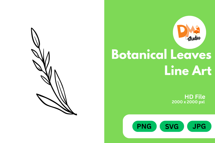 Outline Leaf Clipart Image 2