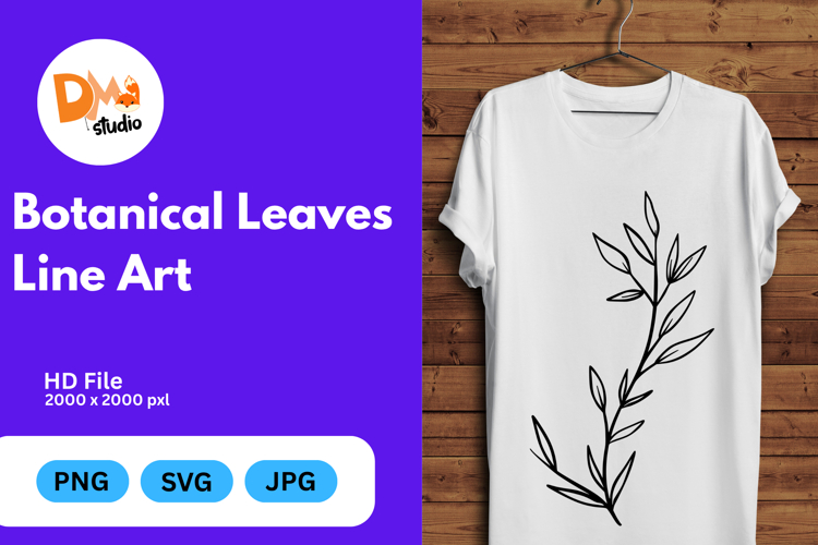 Outline Leaf Clipart Image 19