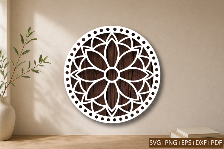 Botanical Lotus Flower Laser Cut SVG