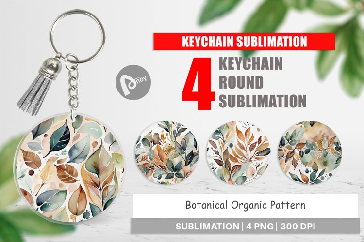 Keychain Botanical Organic Pattern