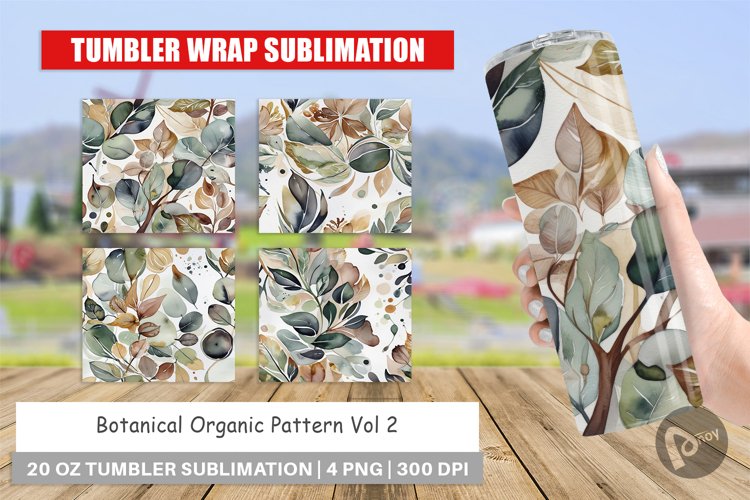 Tumbler Wrap Botanical Organic Pattern