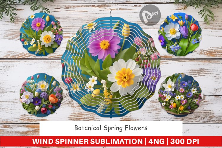 Wind Spinner Botanical Spring Flowers