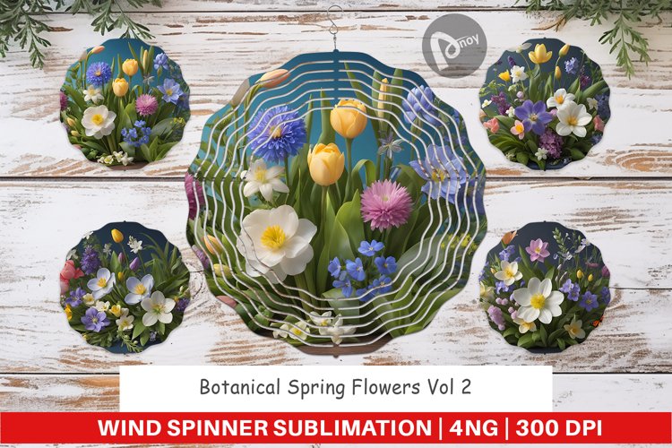 Wind Spinner Botanical Spring Flowers