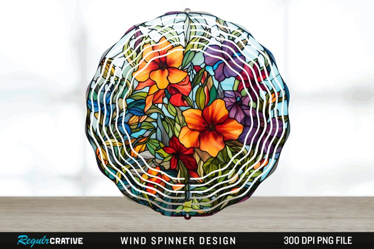 Botanical Wind Spinner Sublimation PNG Design