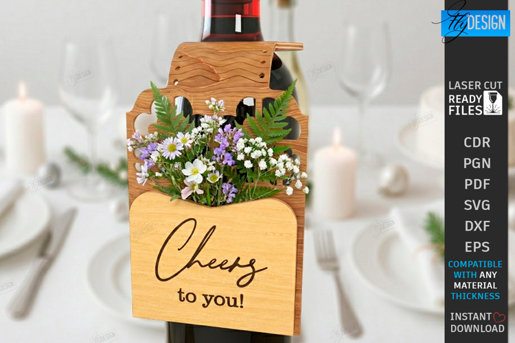 Wine Bottle Tag Laser Cut | Wine Accessory | Drinkware Décor