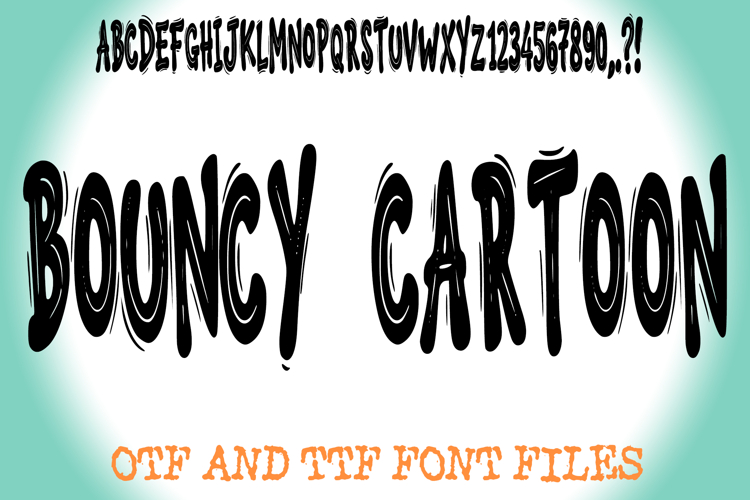Bouncy Cartoon Crazy Alphabet Lettering ABC Text Font OTF