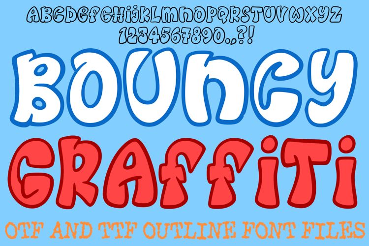 Bouncy Graffiti Font Hand Drawn Cartoon Comic Lettering ABC