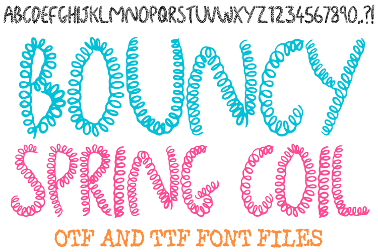 Bouncy Spring Coil Font Spring Loops Typography Lettering
