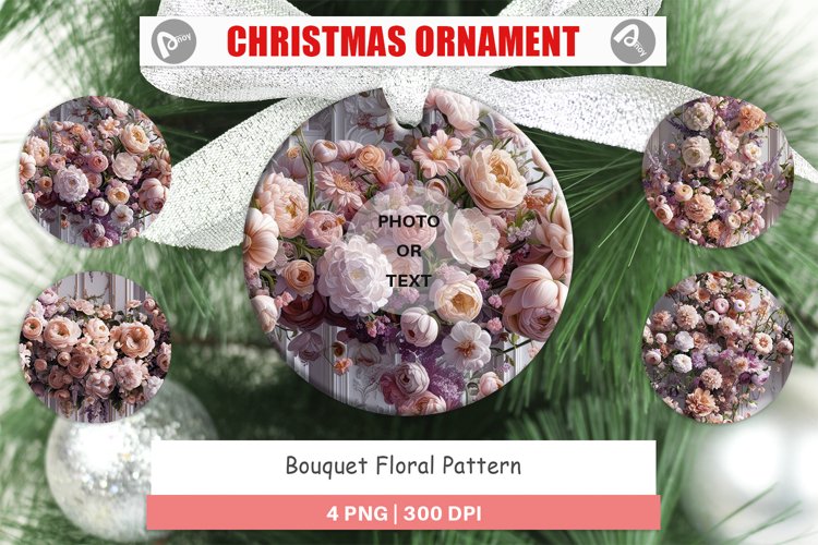 Christmas Ornaments Floral Bouquet Pattern