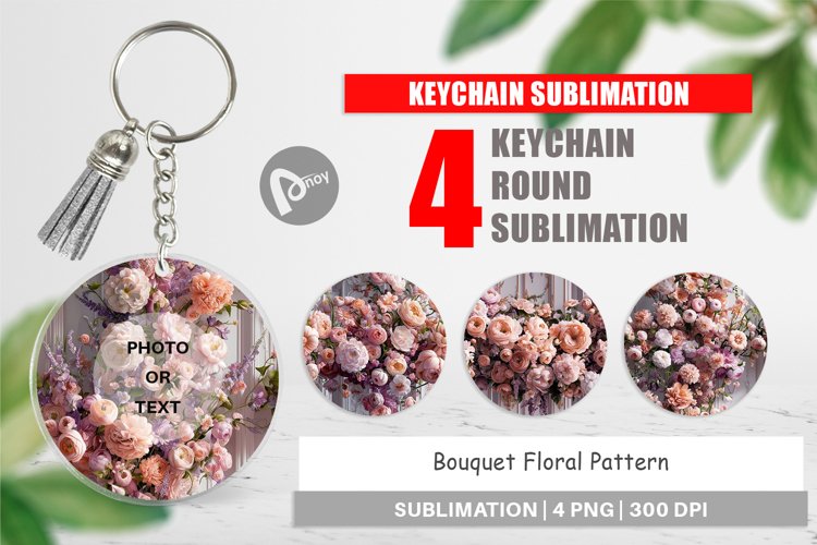 Keychain Floral Bouquet Pattern example image 1