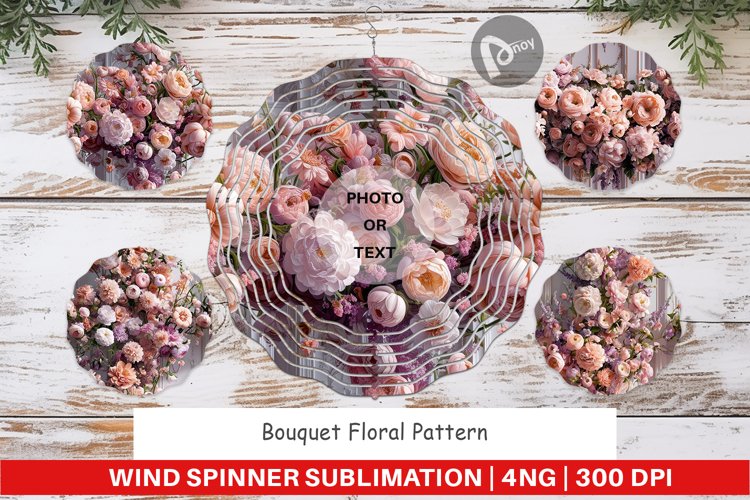 Wind Spinner Floral Bouquet Pattern
