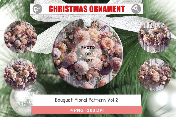 Christmas Ornaments Floral Bouquet Pattern