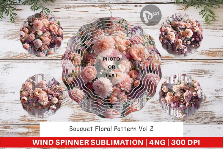 Wind Spinner Floral Bouquet Pattern