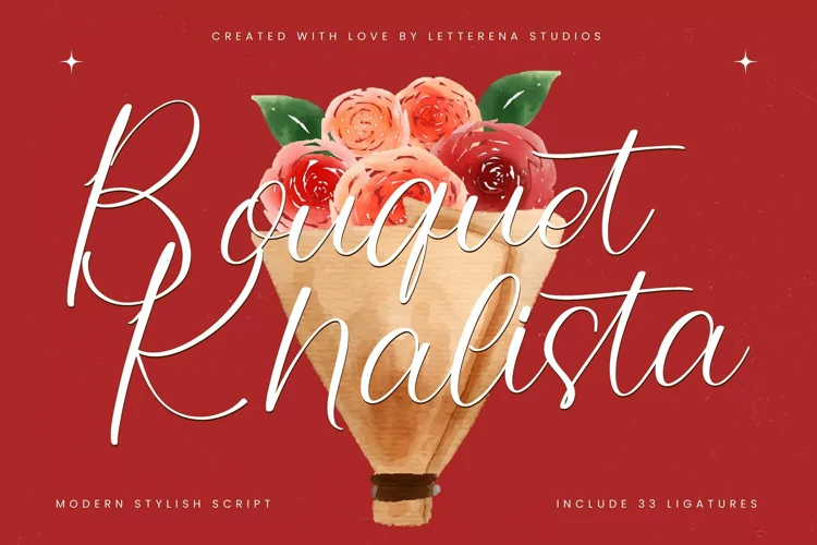 Boquet Khalista Modern Stylish Script