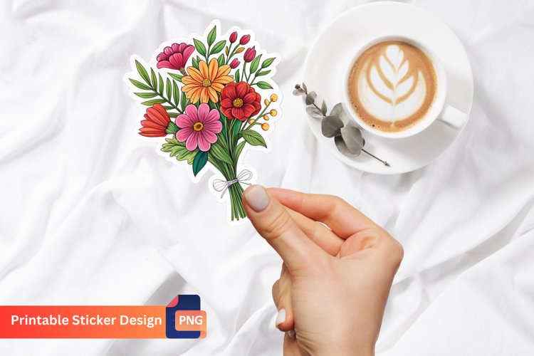 Bouquet of flowers Sticker, Floral Bouquet Sticker