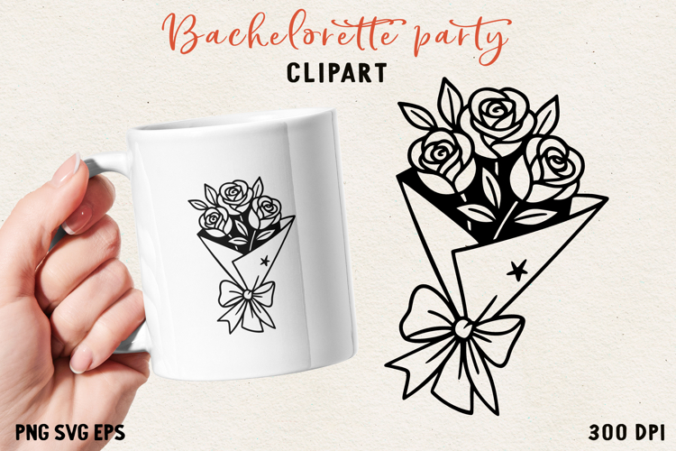 Bachelorette Party Line Art Clipart Bride SVG PNG EPS