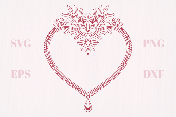 Bouquet vintage heart SVG