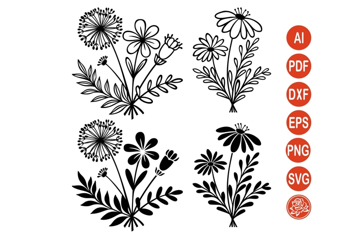 Coutry Floral Bouquet SVG Bundle