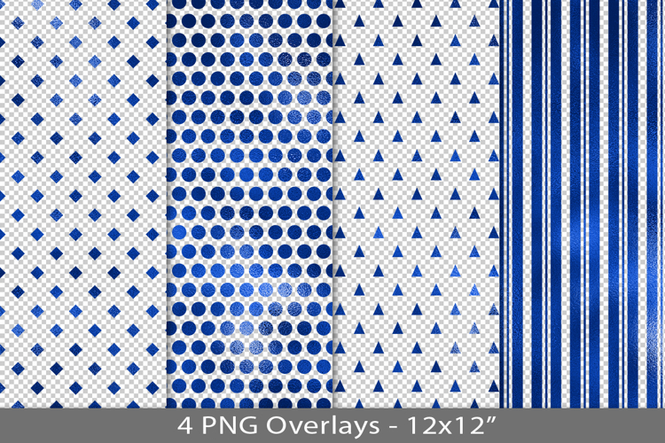 Blue foil seamless pattern overlay, PNG
