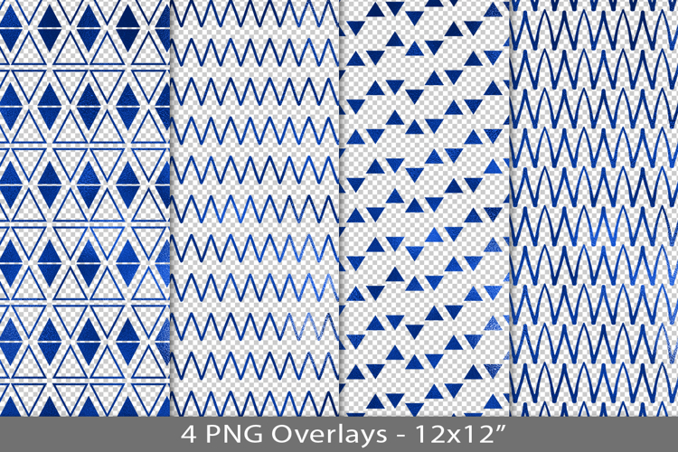 Blue foil seamless pattern overlay, PNG