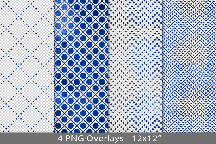 Blue foil seamless pattern overlay, PNG
