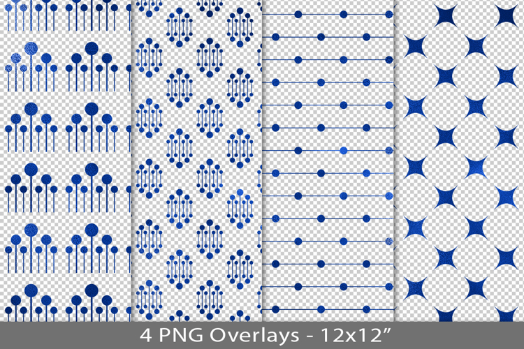 Blue foil seamless pattern overlay, PNG