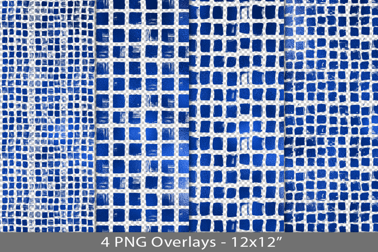 Blue foil seamless pattern overlay, PNG