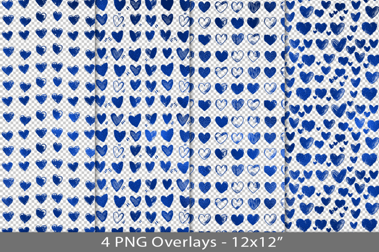 Blue foil seamless pattern overlay, PNG