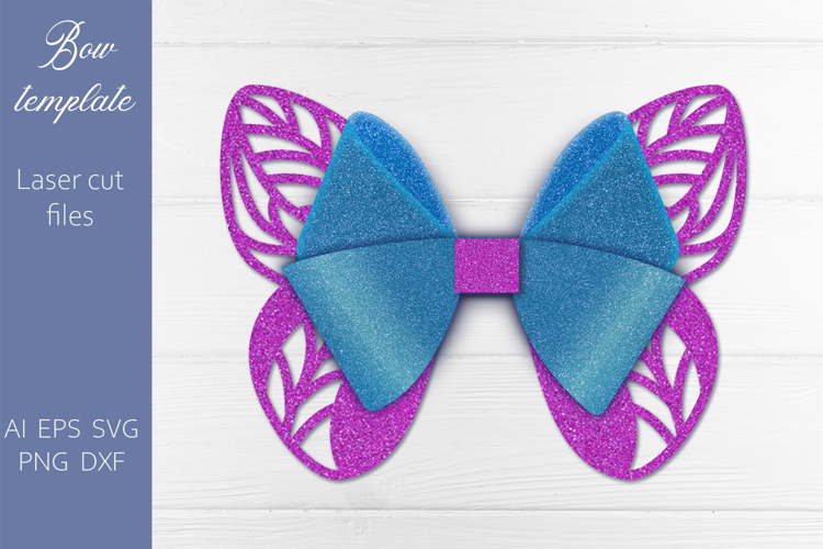 Butterfly hair bow svg, Birthday accessories Laser cut