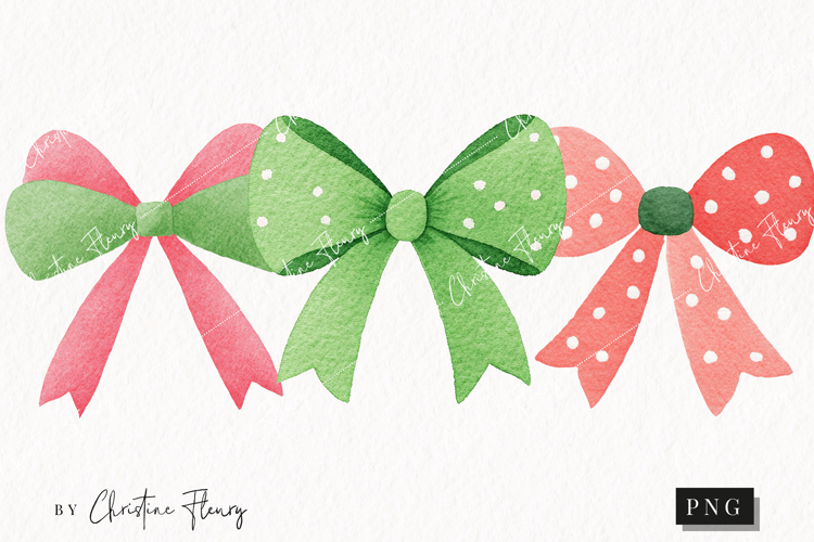 Cute Christmas Bow Clipart | Christmas PNG