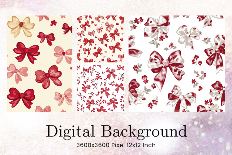 Bow Ribbon Background Bow Digital Paper Pattern Wallpaper